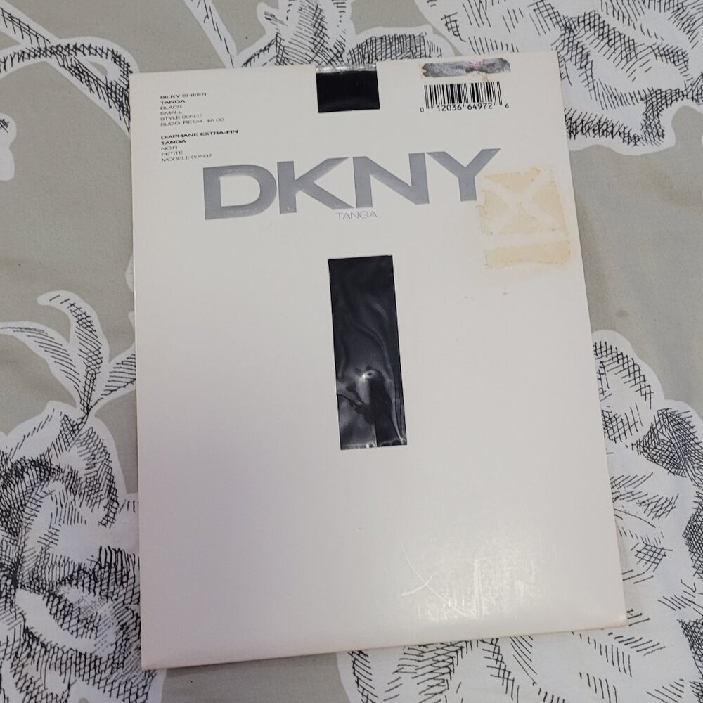 DNKY Tanga Sheer to the Waist "Noir" Pantyhose Small NWT